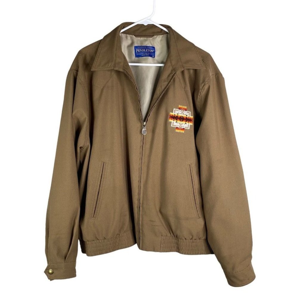 pendleton chief joseph bomber jacket Men’s Size XL Brown Tan Southwest Western